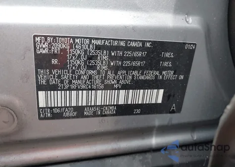 2024 Toyota Rav4 Xle z USA, uszkodzony, nr VIN 2T3P1RFV9RC416156